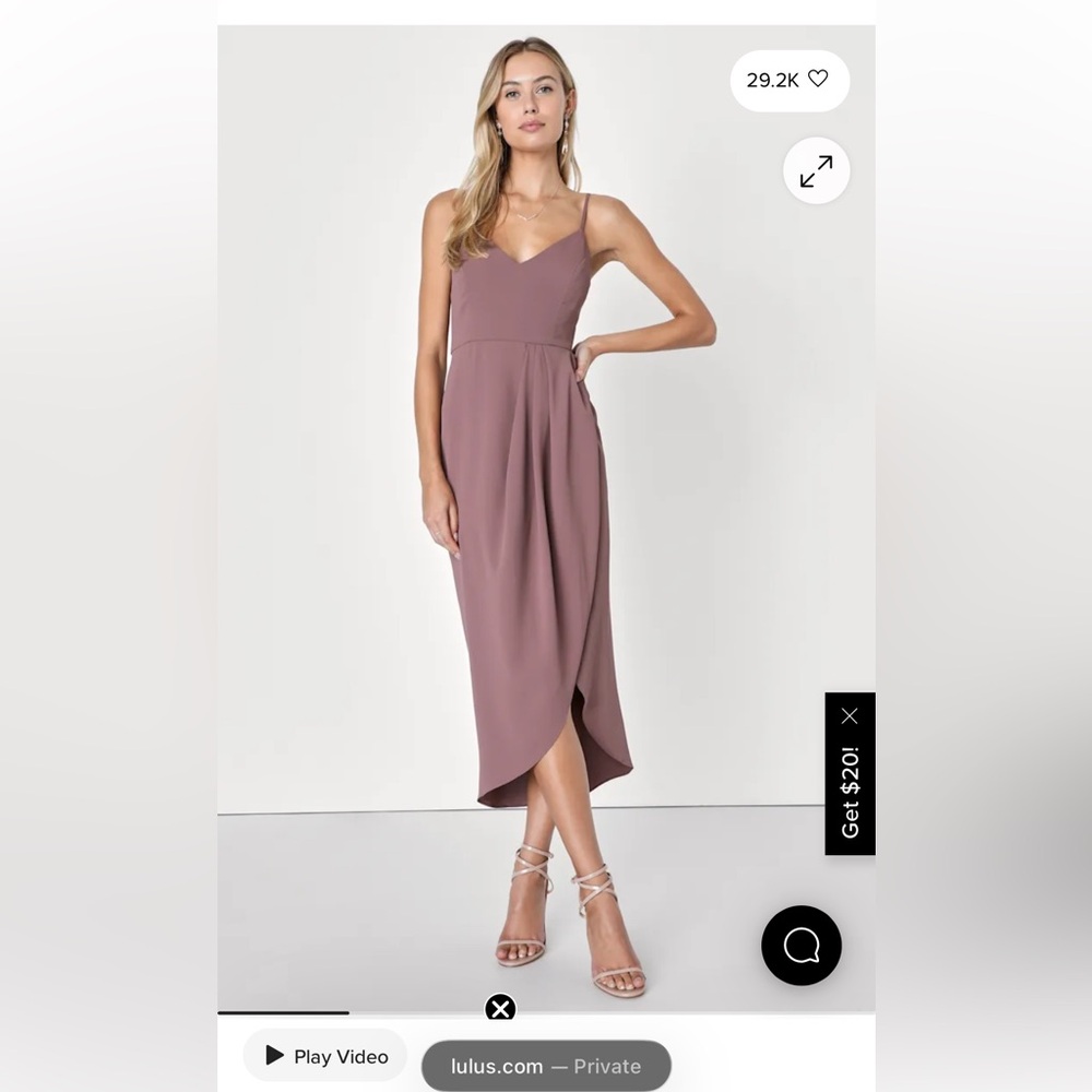 Lulu's Dusty Rose Midi Dress